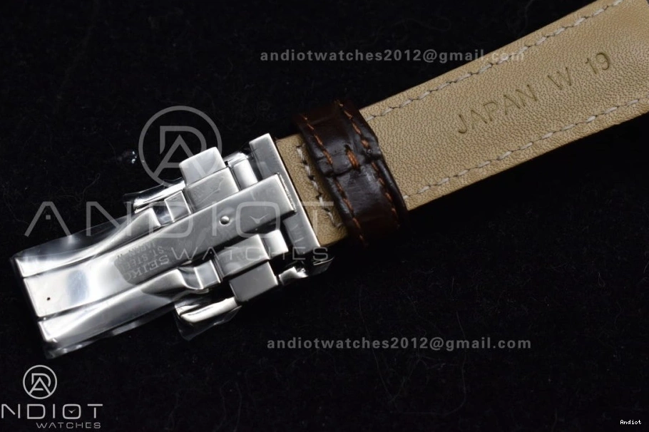 Leather GMT Elegance GSF Brown Best Edition Comfortable 886 Strap Dial Seiko SS on 1:1 Grand Cream NH 0812